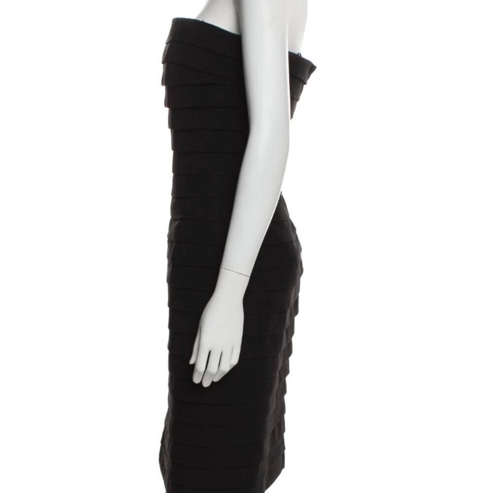 Black Strapless Designer Cocktail Dress